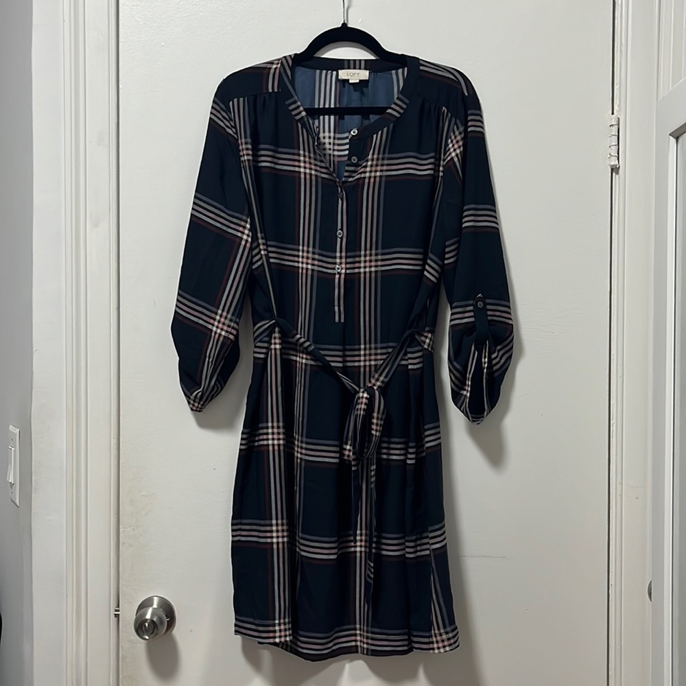 Loft Plaid Shirt Dress
